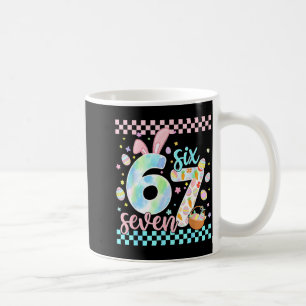 Fröhlicher Ostertag lustig 67 sechs sieben Hase Ei Kaffeetasse