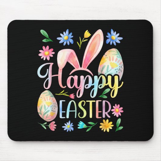 Fröhlicher Osthase Hasengesicht Lustiger Ostertag  Mousepad (Vorne)