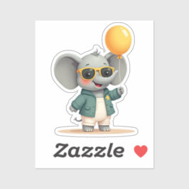 Fröhlicher Party Elephant | Niedliches Festprogram Aufkleber