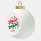 Fröhlicher Personalisierter Keramik Urlaub Kugel-Ornament (Rechts)