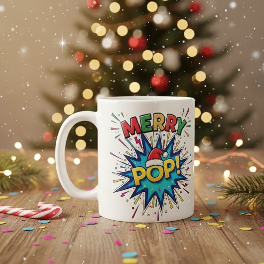 Fröhlicher Pop: Lebendiger Weihnachts-Mug mit Comi Kaffeetasse