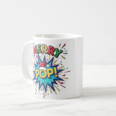 Fröhlicher Pop: Lebendiger Weihnachts-Mug mit Comi Kaffeetasse (Vorderseite Links)