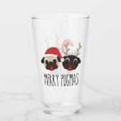 Fröhlicher Pugmas Mops Sankt u. Ren Glas (Rückseite)