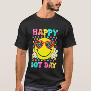 Fröhlicher Punkt-Tag Bunter Punkt Smiley Gesicht L T-Shirt
