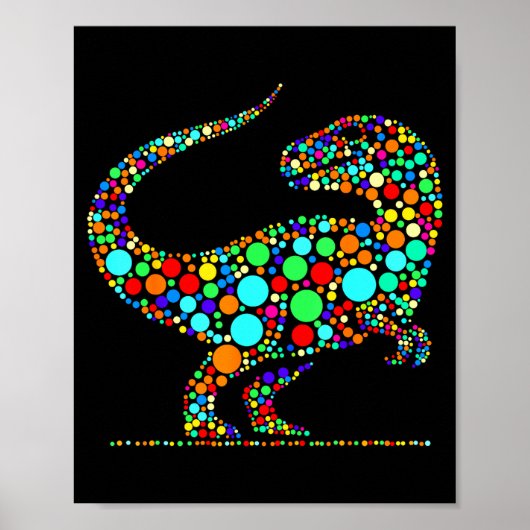 Fröhlicher Punkt-Tag Bunter Tüpfel-Dinosaurier Jun Poster (Vorne)