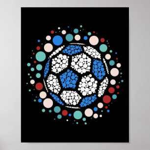 Fröhlicher Punkt-Tag Fußball Byll Fan Polka-Punkt- Poster