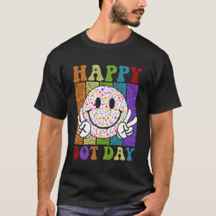 Fröhlicher Punkt-Tag-Lächeln-Gesicht-Bunt-Polka-Pu T-Shirt