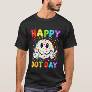 Fröhlicher Punkt-Tag-Lächeln-Gesicht-Bunt-Tupfen-L T-Shirt