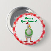 Fröhlicher Quackmas Santa-Ente-Button Button (Vorne & Hinten)