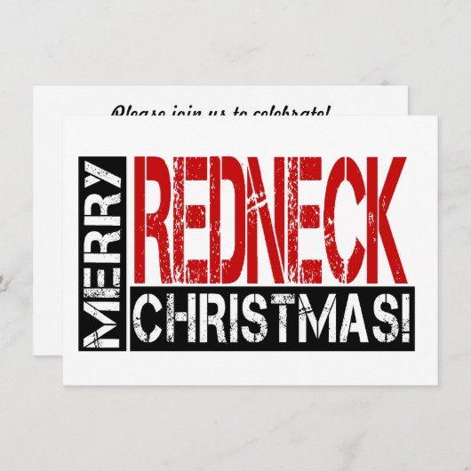 Fröhlicher Redneck Weihnachten!Party Einladung (Vorne/Hinten)