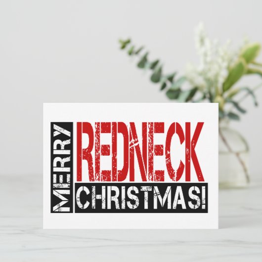 Fröhlicher Redneck Weihnachten!Party Einladung (Stehend Vorderseite)