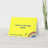 Fröhlicher Regenbogen hinter einer Cloud-Ermutigun Karte (Rückseite)