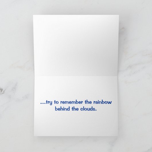 Fröhlicher Regenbogen hinter einer Cloud-Ermutigun Karte (Innenseite)