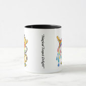 "Fröhlicher Regenbogen-Pouring-Teekessel" Tasse (Zentrum)