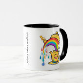 "Fröhlicher Regenbogen-Pouring-Teekessel" Tasse (VorderseiteRechts)