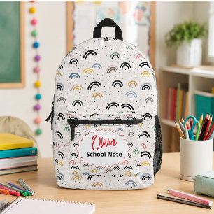 Fröhlicher Regenbogen-Rucksack für Lehrer zum Zurü Bedruckter Rucksack