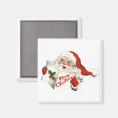 Fröhlicher Retro-Weihnachtsmann Magnet (Vorderseite/Rückseite)