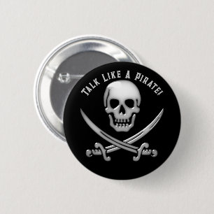 Fröhlicher Roger Piratentag Button