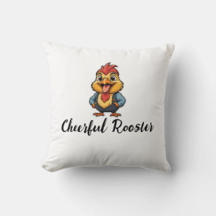 Fröhlicher Rooster-Kissen - Adortable Cartoon Kissen