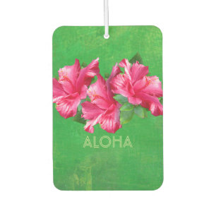 Fröhlicher rosafarbener Hibiskus blüht kundenspezi Autolufterfrischer