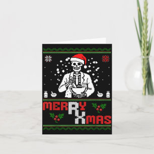 Fröhlicher Rx-Mas-Skelett-Apotheker Apotheken-Tech Karte