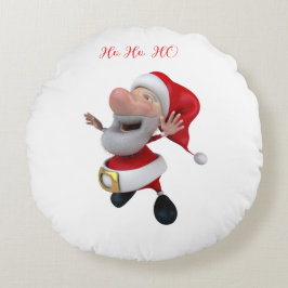 Fröhlicher Santa Ho Ho  Rundes Kissen