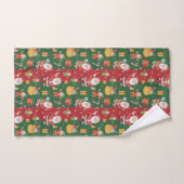 Fröhlicher Santa und Elfen Badhandtuch Set (Handtuch)