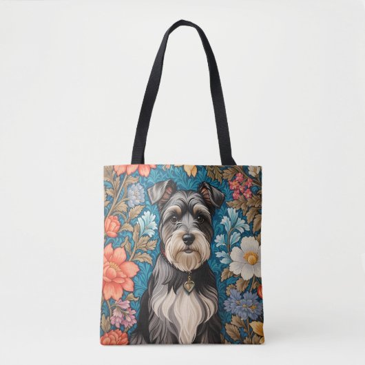 Fröhlicher Schnauzer William Morris Inspiriert Flo Tasche (Vorderseite)