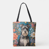 Fröhlicher Schnauzer William Morris Inspiriert Flo Tasche (Rückseite)
