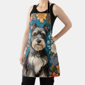 Fröhlicher Schnauzer William Morris Inspirierter B Schürze (InSitu)