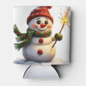 fröhlicher Schneemann Dosenkühler (Vorderseite)