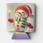 fröhlicher Schneemann Dosenkühler (Vorderseite)