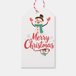 Fröhlicher Schneemann Frohe Weihnachten Lippenbals Geschenkanhänger