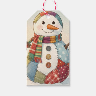 Fröhlicher Schneemann Geschenkanhänger