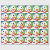 Fröhlicher Schneemann Geschenkpapier (Flach)
