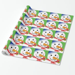 Fröhlicher Schneemann Geschenkpapier