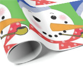 Fröhlicher Schneemann Geschenkpapier (Rolleneckpunkt)