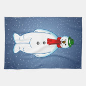 Fröhlicher Schneemann Geschirrtuch (Horizontal)
