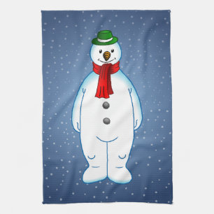 Fröhlicher Schneemann Geschirrtuch