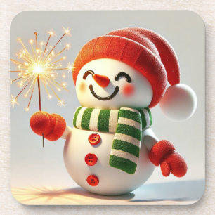 Fröhlicher Schneemann Getränkeuntersetzer