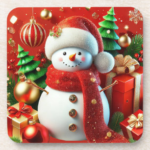 Fröhlicher Schneemann Getränkeuntersetzer