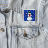 fröhlicher Schneemann im Oberhut Button (Beispiel)