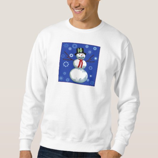 fröhlicher Schneemann im Oberhut Sweatshirt (Vorderseite)