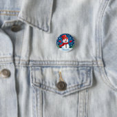 Fröhlicher Schneemann in Red Scarf und Hat Button (Beispiel)