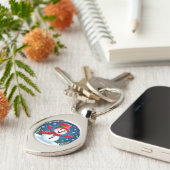 Fröhlicher Schneemann in Red Scarf und Hat Schlüsselanhänger (Seite)