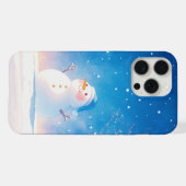 Fröhlicher Schneemann iPhone Hülle (Rückseite (Horizontal))