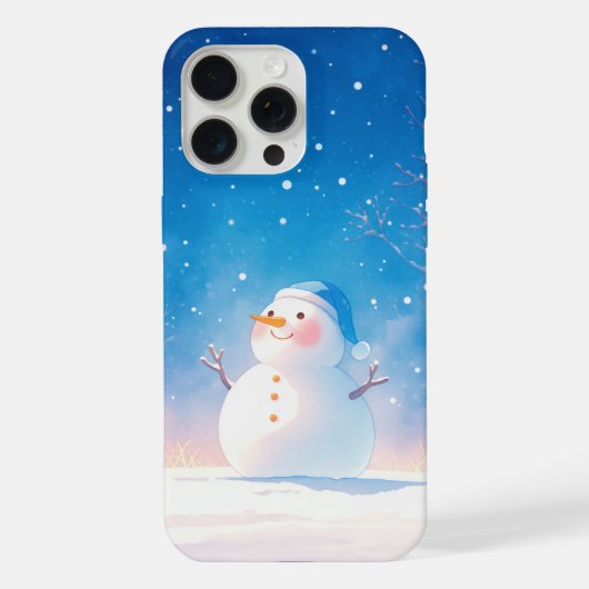 Fröhlicher Schneemann iPhone Hülle (Rückseite)