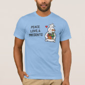 Fröhlicher Schneemann mit Geschenken T-Shirt (Vorderseite)