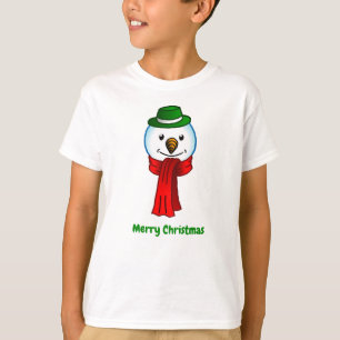 Fröhlicher Schneemann mit seinem roten Schal T-Shirt