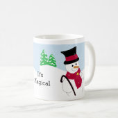 Fröhlicher Schneemann mit Spruch Kaffeetasse (VorderseiteRechts)